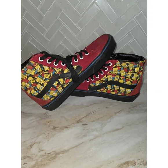 Vans Sk8 Hi The Simpsons Bart Black White Red Mens Size 7 Rare